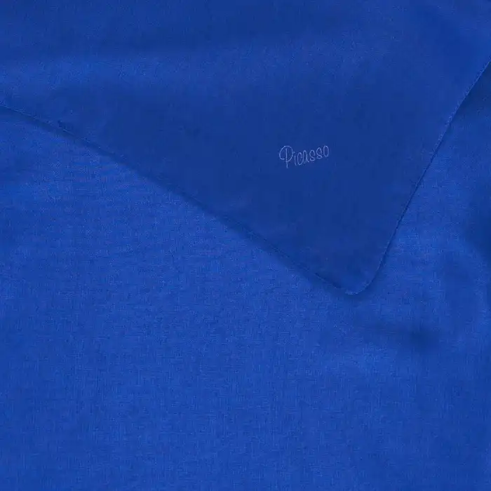 Picasso Düz Pırıltı Kehribar Eşarp Saks Mavi (ry9912)
