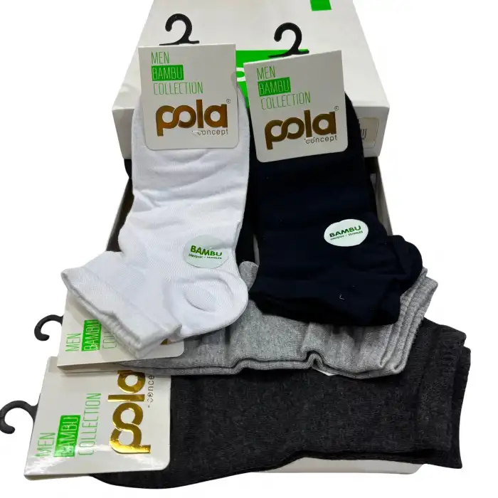 Pola Erkek Bambu Patik Çorap Karışık Renk 6lı (eb05-02)