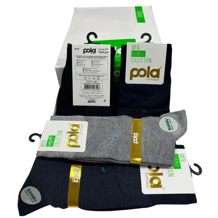 Pola Erkek Bambu Soket Çorap Karışık Renk 6lı (eb08-01)