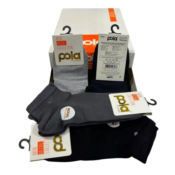 Pola Erkek Modal Patik Çorap Karışık Renk 6lı (eb06-01)