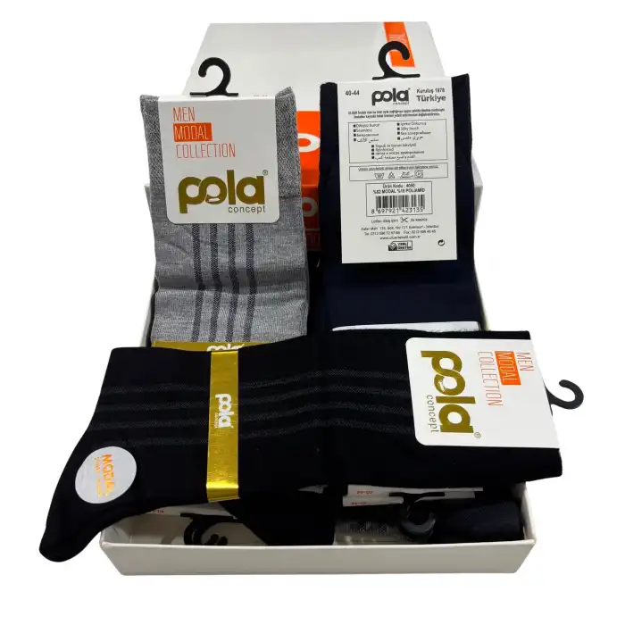 Pola Erkek Modal Soket Çorap Karışık Renk 6lı (eb07-01)