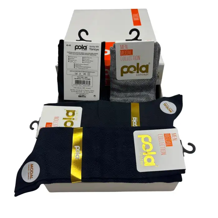 Pola Erkek Modal Soket Çorap Karışık Renk 6lı (eb07-03)