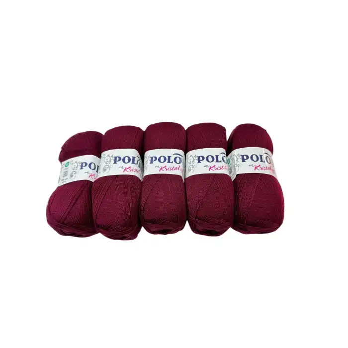 Polosu Kristal Lif İpi 5li Paket (Bordo)-Psk01-07