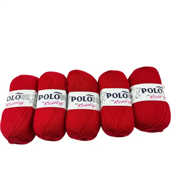 Polosu Kristal Lif İpi 5li Paket(Kirmizi)-Psk01-26