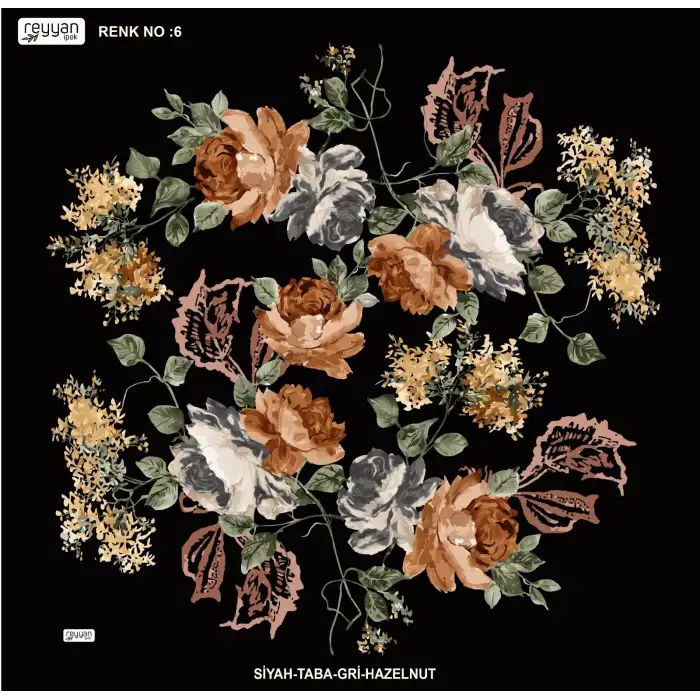 Reyyan İpek 100 cm Desenli Oyalık Yazma (ryyn-461-27)