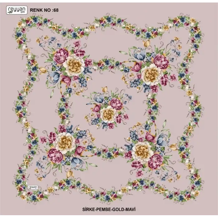 Reyyan İpek 100 cm Desenli Oyalık Yazma (ryyn-463-01)
