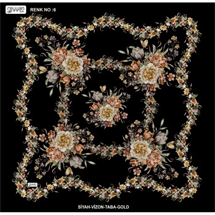 Reyyan İpek 100 cm Desenli Oyalık Yazma (ryyn-463-04)