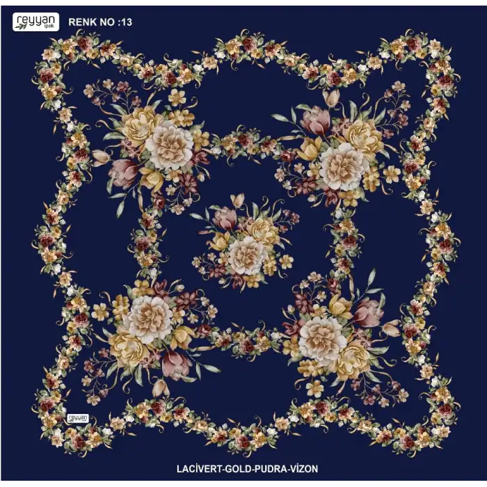 Reyyan İpek 100 cm Desenli Oyalık Yazma (ryyn-463-07)