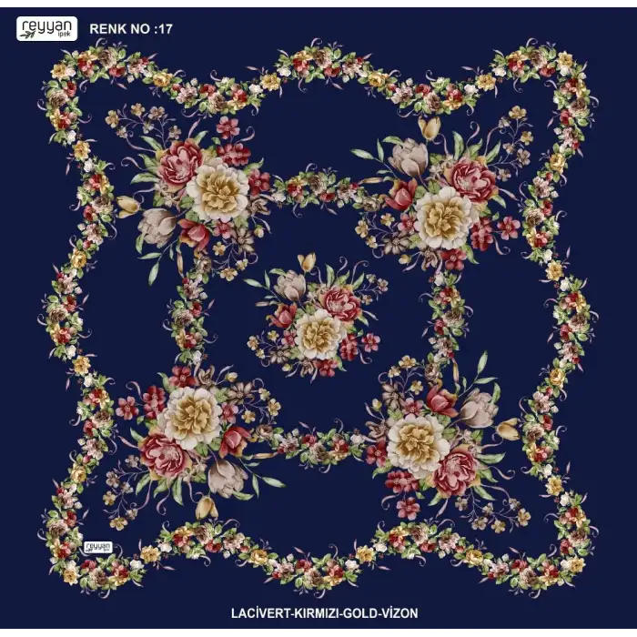 Reyyan İpek 100 cm Desenli Oyalık Yazma (ryyn-463-10)