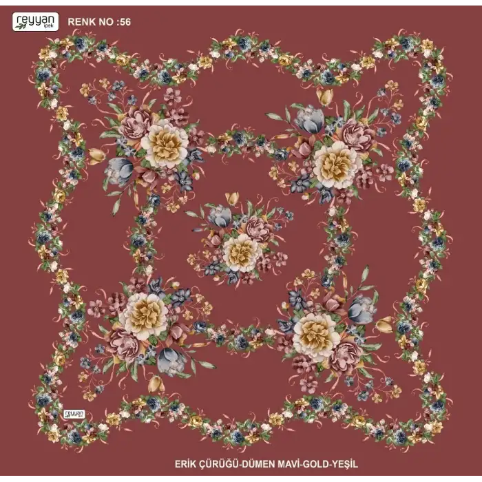 Reyyan İpek 100 cm Desenli Oyalık Yazma (ryyn-463-20)