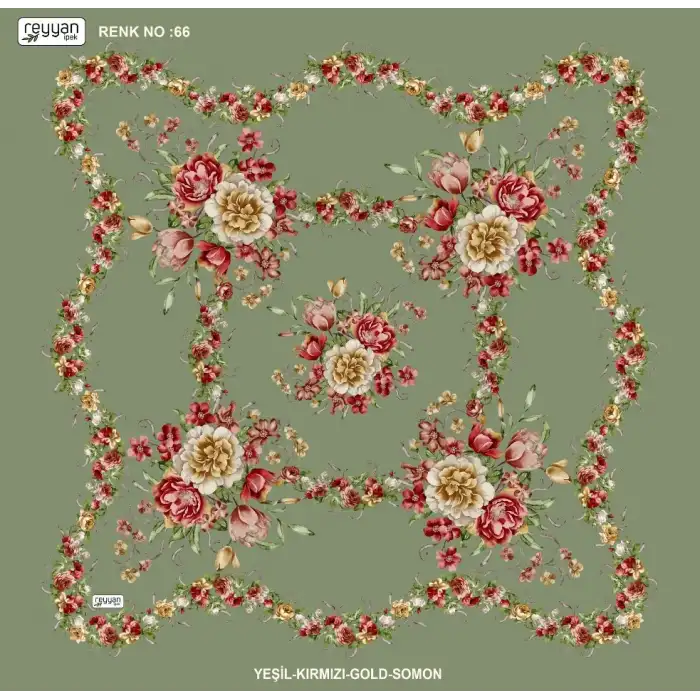 Reyyan İpek 100 cm Desenli Oyalık Yazma (ryyn-463-24)