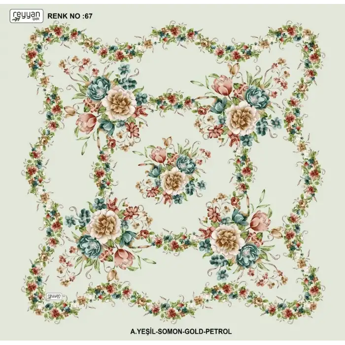 Reyyan İpek 100 cm Desenli Oyalık Yazma (ryyn-463-25)