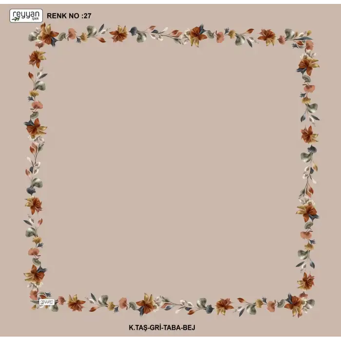 Reyyan İpek 100 cm Desenli Oyalık Yazma (ryyn-464-04)