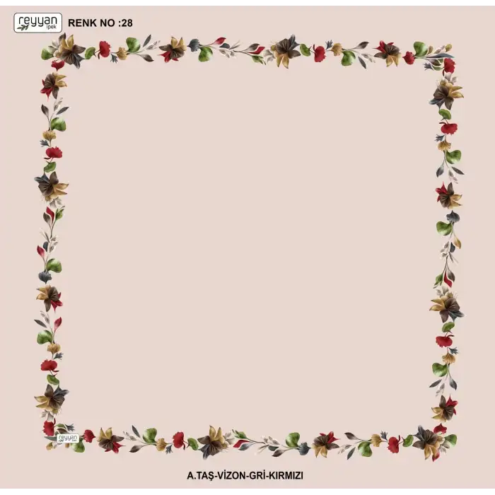 Reyyan İpek 100 cm Desenli Oyalık Yazma (ryyn-464-05)
