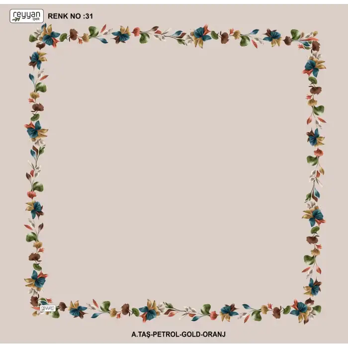 Reyyan İpek 100 cm Desenli Oyalık Yazma (ryyn-464-06)