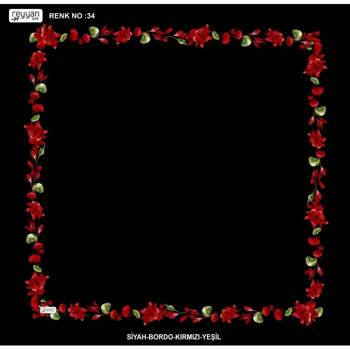 Reyyan İpek 100 cm Desenli Oyalık Yazma (ryyn-464-07)