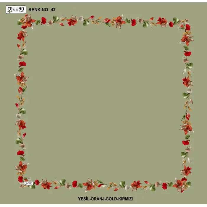 Reyyan İpek 100 cm Desenli Oyalık Yazma (ryyn-464-12)