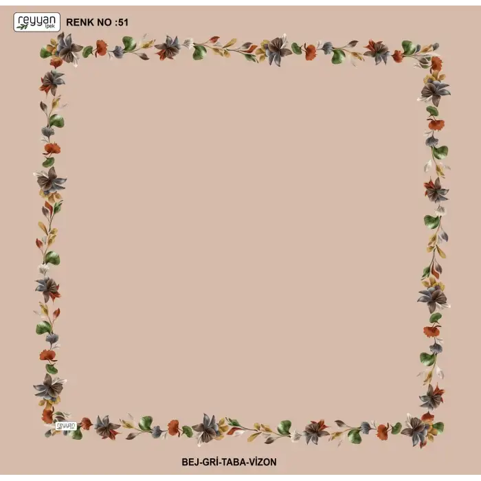 Reyyan İpek 100 cm Desenli Oyalık Yazma (ryyn-464-15)