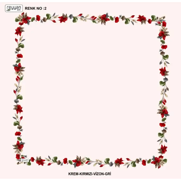 Reyyan İpek 100 cm Desenli Oyalık Yazma (ryyn-464-27)