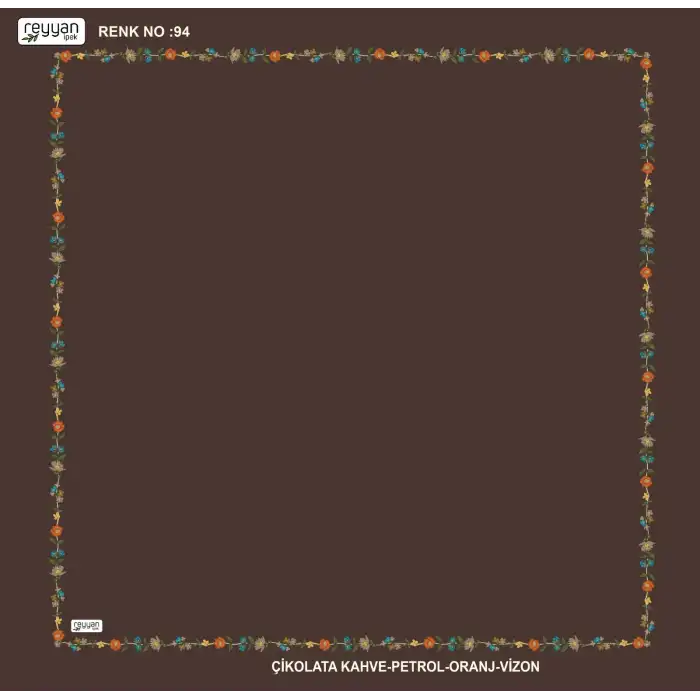 Reyyan İpek 100 cm Desenli Oyalık Yazma (ryyn-465-01)