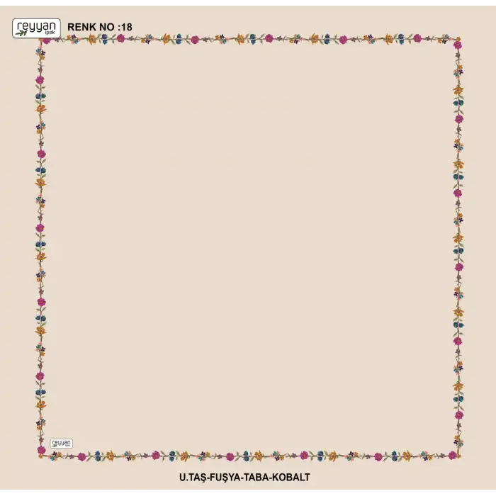 Reyyan İpek 100 cm Desenli Oyalık Yazma (ryyn-465-15)