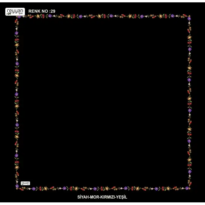 Reyyan İpek 100 cm Desenli Oyalık Yazma (ryyn-465-16)