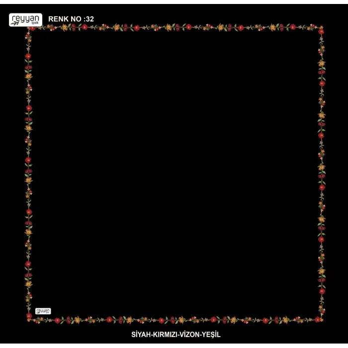 Reyyan İpek 100 cm Desenli Oyalık Yazma (ryyn-465-17)