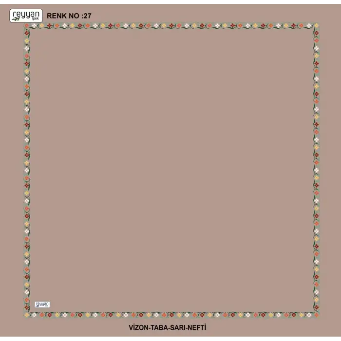 Reyyan İpek 100 cm Desenli Oyalık Yazma (ryyn-466-13)