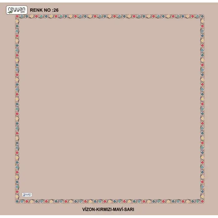 Reyyan İpek 100 cm Desenli Oyalık Yazma (ryyn-466-16)