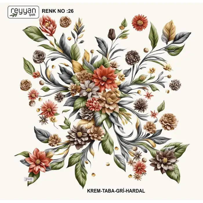 Reyyan İpek 100 cm Oyalık Yazma (ryyn-387-02)