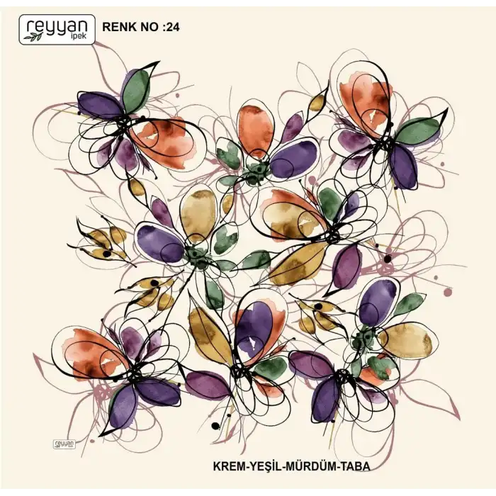 Reyyan İpek 100 cm Oyalık Yazma (ryyn-397-26)