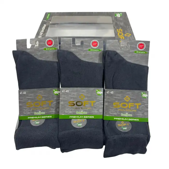 Soft Erkek Bambu Soket Çorap Antrasit Renk 6lı (eb10-03)