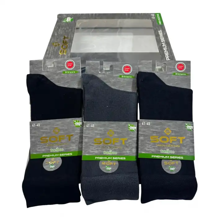 Soft Erkek Bambu Soket Çorap Karışık Renk 6lı (eb10-01)