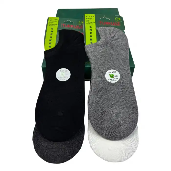 TurkuazErkek Bambu Sneaker Çorap Karışık Renk 6lı (eb11-01)