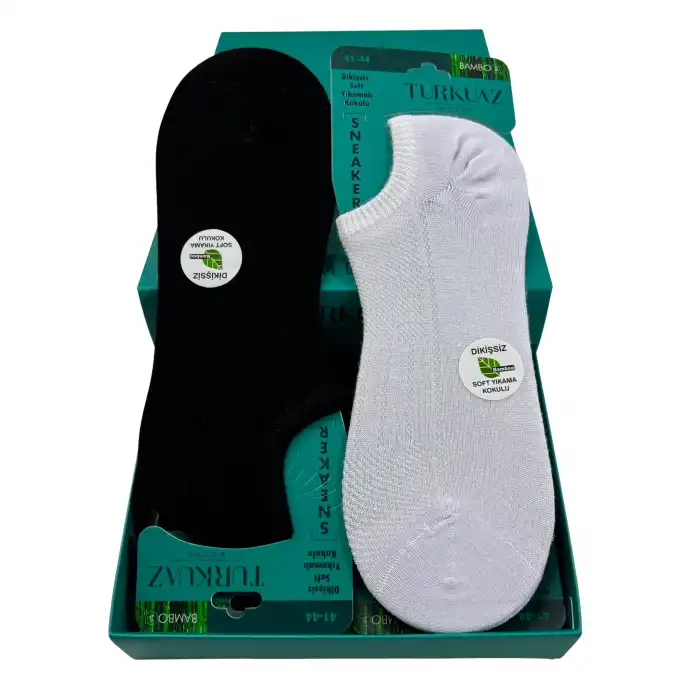 TurkuazErkek Bambu Sneaker Çorap Karışık Renk 6lı (eb11-02)