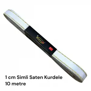 1 cm Simli Saten Kurdele (10 mt.) - (SSK-01-07)