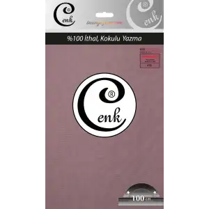 Cenk Düz 100 cm Poşetli Oyalık Yazma -(Puslu Gül)-(301-076)