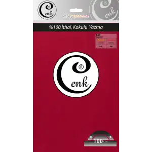 Cenk Düz 100 cm Poşetli Oyalık Yazma -(Şarabi)-(301-646)
