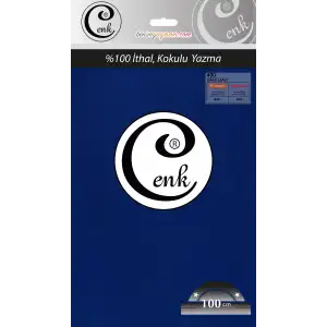 Cenk Düz 100 cm Poşetli Oyalık Yazma -(Saks)-(301-430)