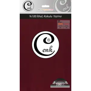 Cenk Düz 100 cm Poşetli Oyalık Yazma -(Koyu Bordo)-(301-520)