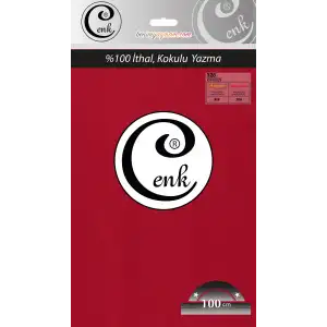 Cenk Düz 100 cm Poşetli Oyalık Yazma -(Kırmızı)-(301-328)