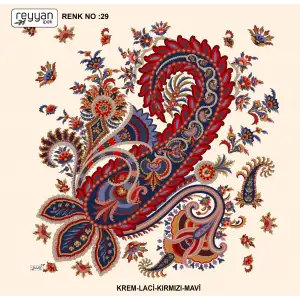 Reyyan İpek 100 cm Desenli Oyalık Yazma (ryyn-446-11)