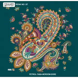 Reyyan İpek 100 cm Desenli Oyalık Yazma (ryyn-446-14)