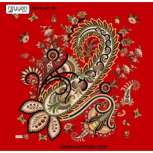 Reyyan İpek 100 cm Desenli Oyalık Yazma (ryyn-446-18)