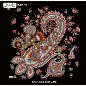 Reyyan İpek 100 cm Desenli Oyalık Yazma (ryyn-446-21)