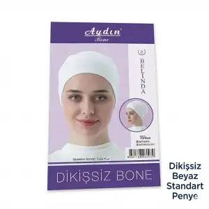 Aydın Dikişsiz Penye İpli Beyaz Bone (PB02-01)