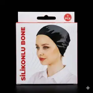 Zenica Silikonlu Kaymaz Dikişsiz Penye İpli Siyah Bone (PB05-01)