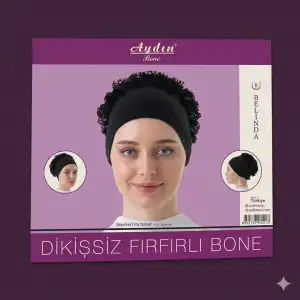 Aydın Penye Dikişsiz Fırfırlı Bone-(SİYAH)-(FB03-01)