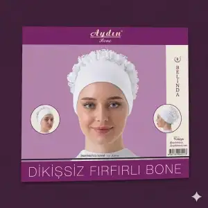 Aydın Penye Dikişsiz Fırfırlı Bone-(BEYAZ)-(FB03-02)