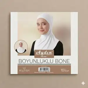 Penye Tesettür Boyunluklu Bone-(RENK:BEYAZ)-(BB01-03)